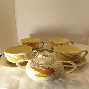 Vintage Vernon Trade Winds Set with TeaCups And Suger Bowl